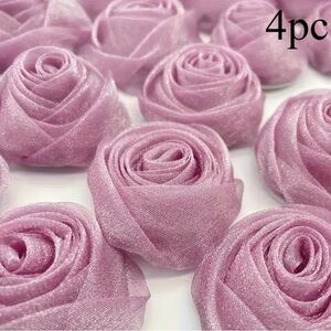 4, 2” Gauze Mauve Pink Roses | Embellished for Jewelry, Home & Clothing | New